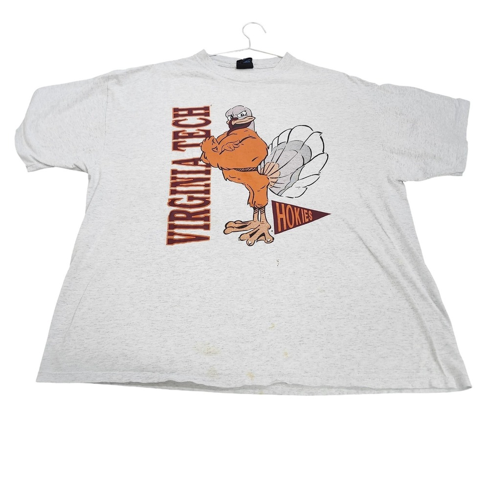 Vintage Virginia Tech Hokies Shirt Mens 2XL Gray NCAA College Soffe's Choice Tee